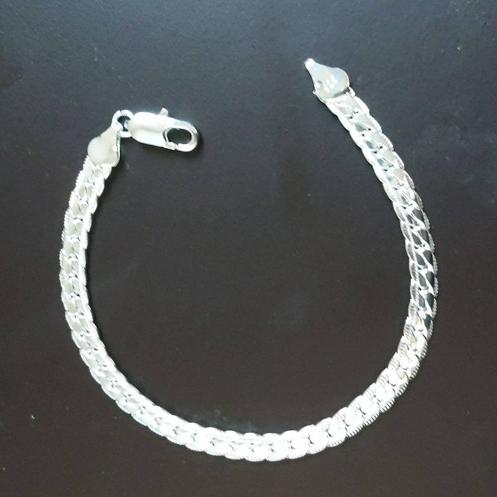 20cm sterling silver Cuban link bracelet